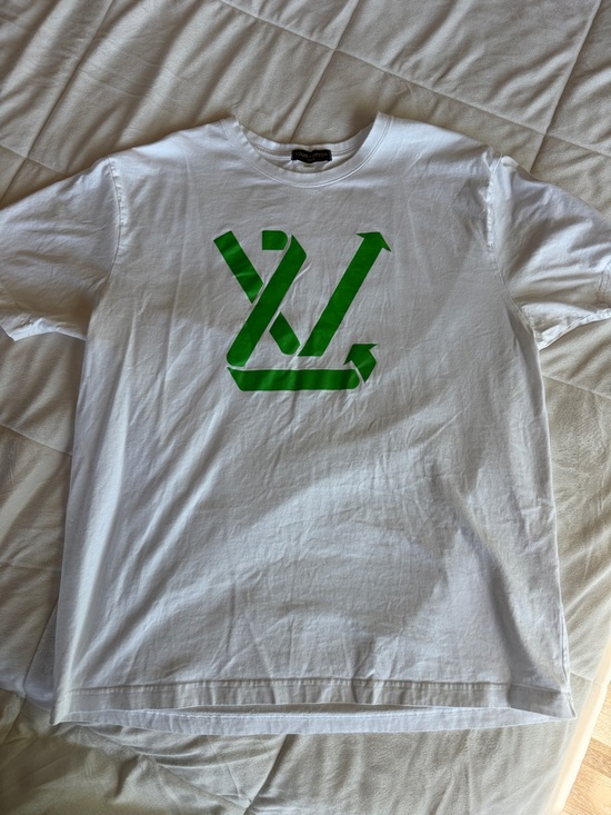 Louis Vuitton Other - Louis Vuitton White Short Sleeve Tee with Green LV Logo